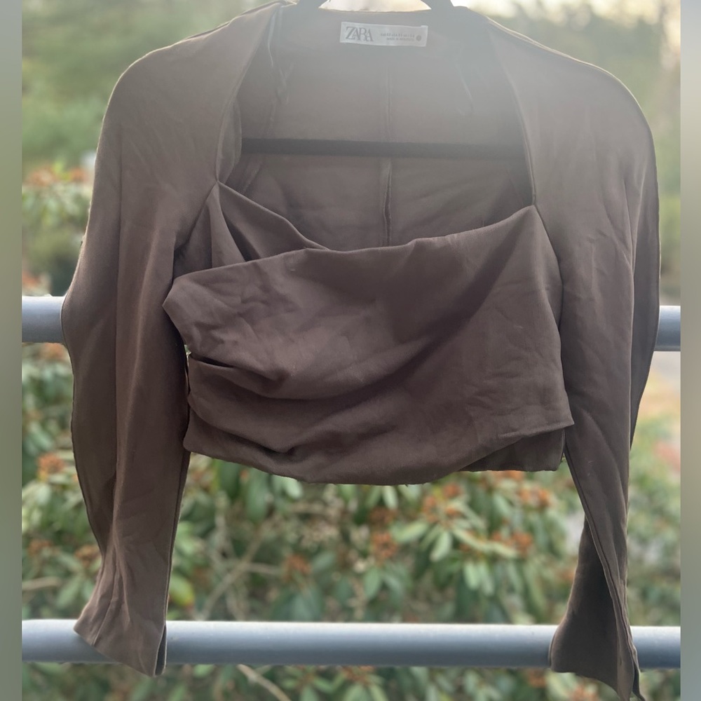 Zara Brown Long Sleeve Top